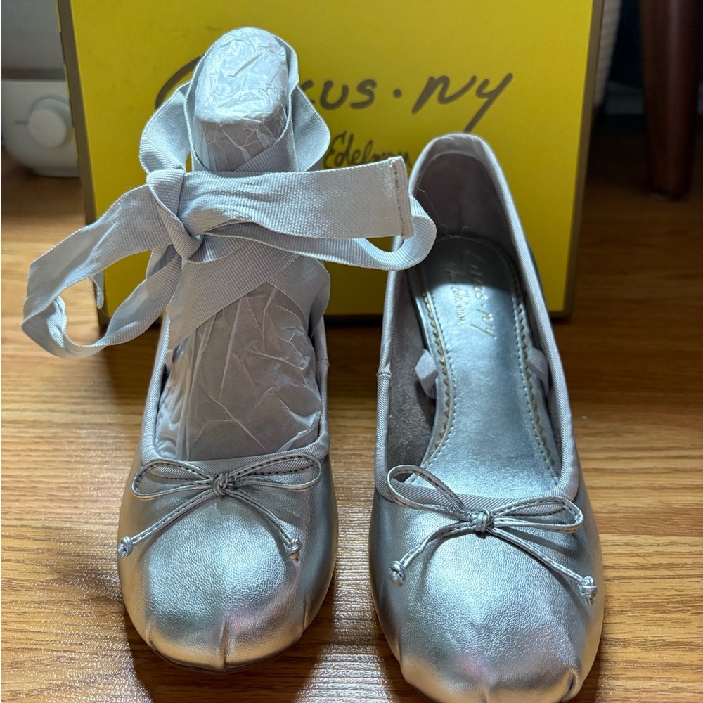 Sam Edleman Metallic Silver Heel with bow